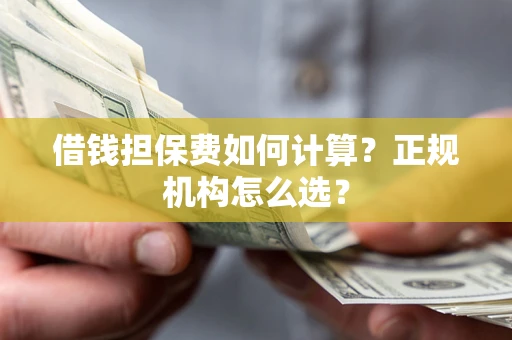 济南借钱担保费如何计算？正规机构怎么选？