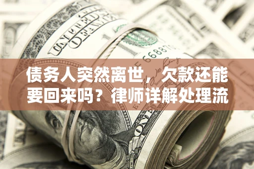 济南债务人突然离世，欠款还能要回来吗？律师详解处理流程